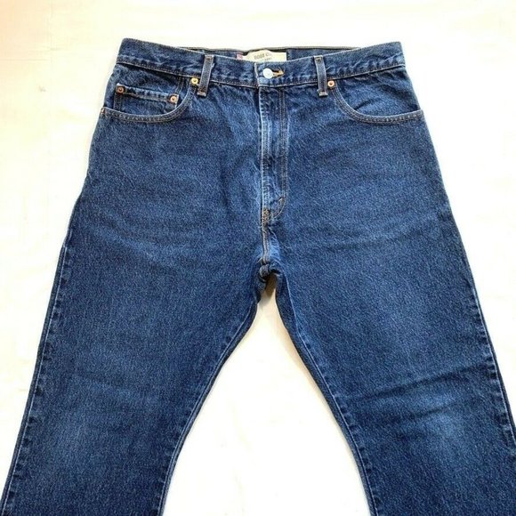 Levi's 517 Boot Cut Jeans Mens 36x30 Dark Blue Denim Red Tab - Picture 3 of 12